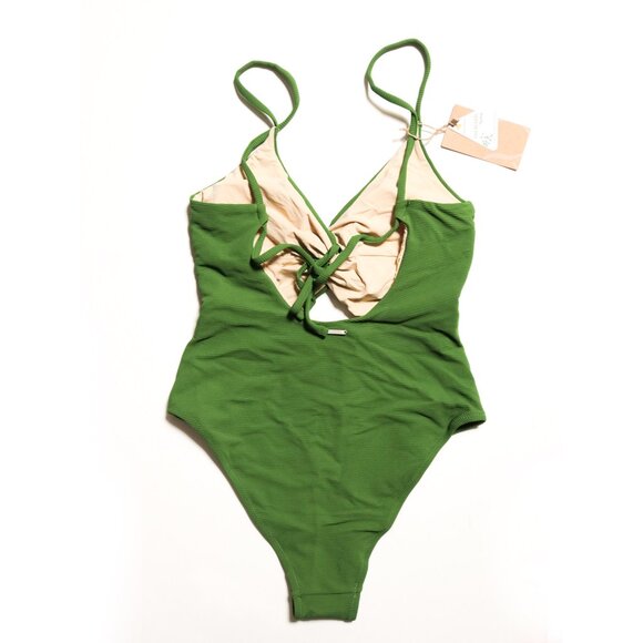 Twist Cut Out One-Piece Swimsuit Tie Back 🐸 BERLOOK - Picture 5 of 10